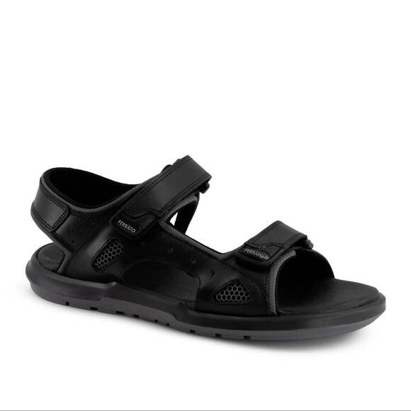 NEW FERRATO men\'s leather sandals in black